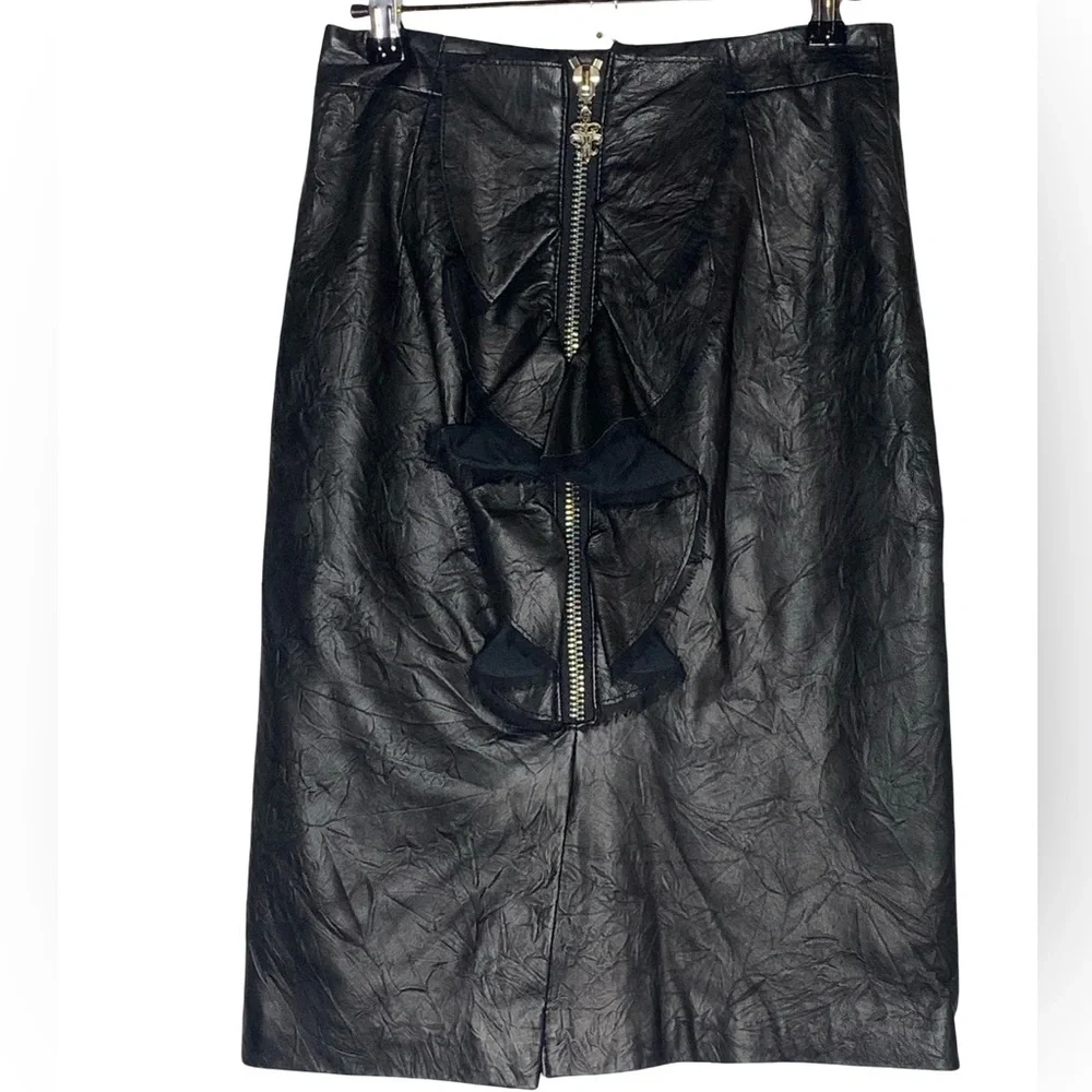 Royal Underground Black Leather Skirt